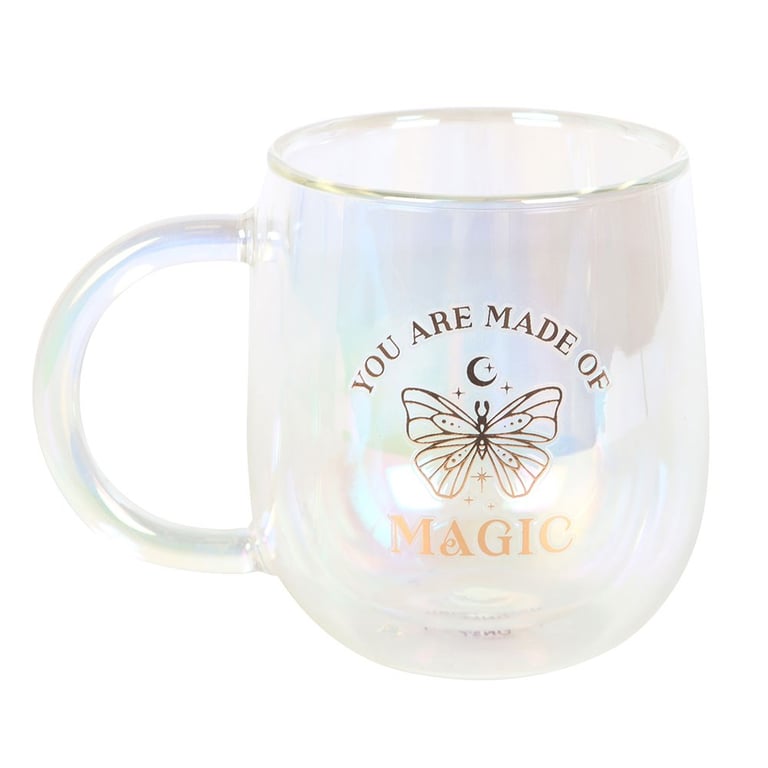 You Are Made of Magic Iridescent Double Walled Glass Mug - Handwash Only, Hot and Cold Drinkware