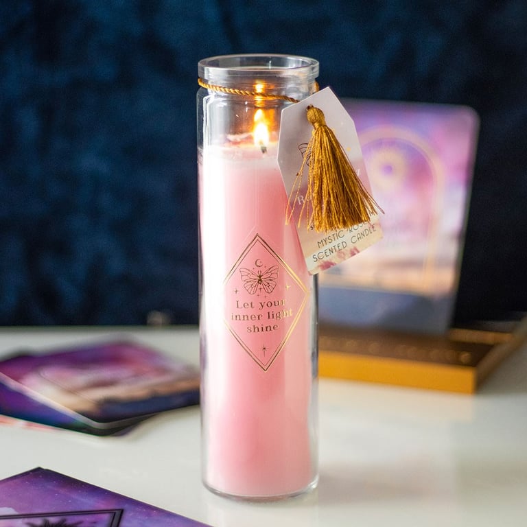Mystic Rose Tube Candle with Self-Love and Confidence Prompts