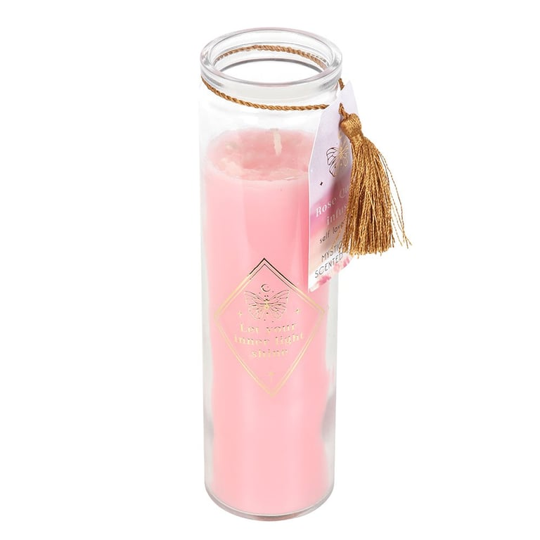 Mystic Rose Tube Candle with Self-Love and Confidence Prompts