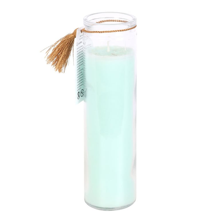 White Sage Candle with Clear Quartz Crystals - Promotes Clarity and Balance