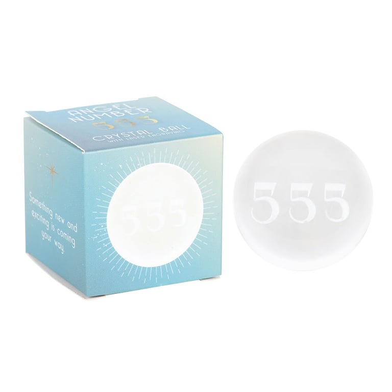 Ethereal Realm 555 Angel Number Crystal Ball - Spiritual Guidance Home Decor