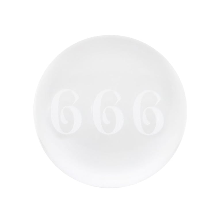 666 Angel Number Crystal Ball - Inner Laser Engraved Glass Ball for Spiritual Guidance and Divine Messages