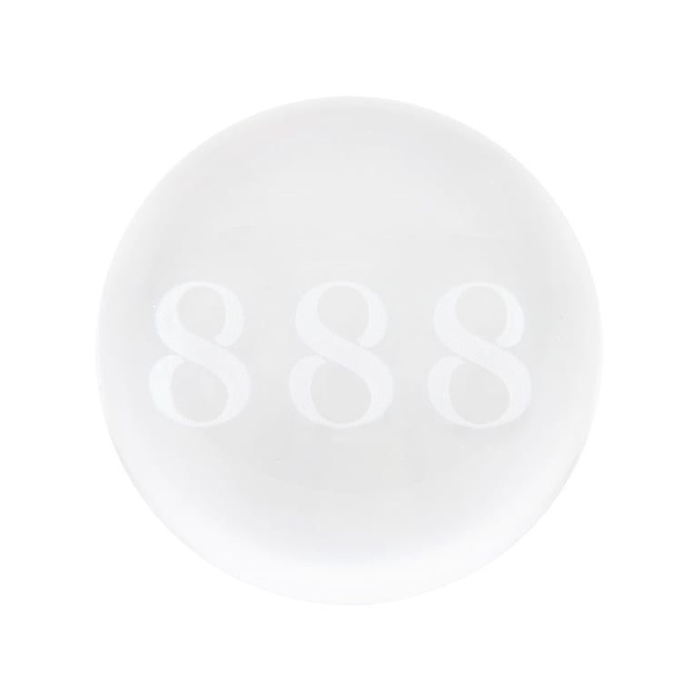 888 Angel Number Crystal Ball - Abundance and Spiritual Guidance with Laser Engraved Inner Design