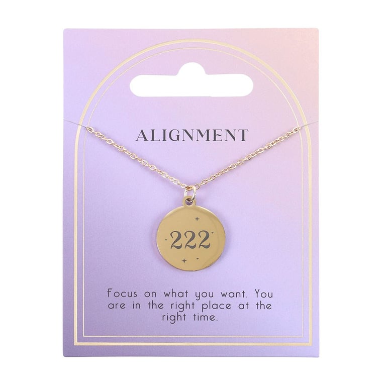 222 Angel Number Alignment Necklace - Spiritual Guidance and Nickel-Free Jewelry
