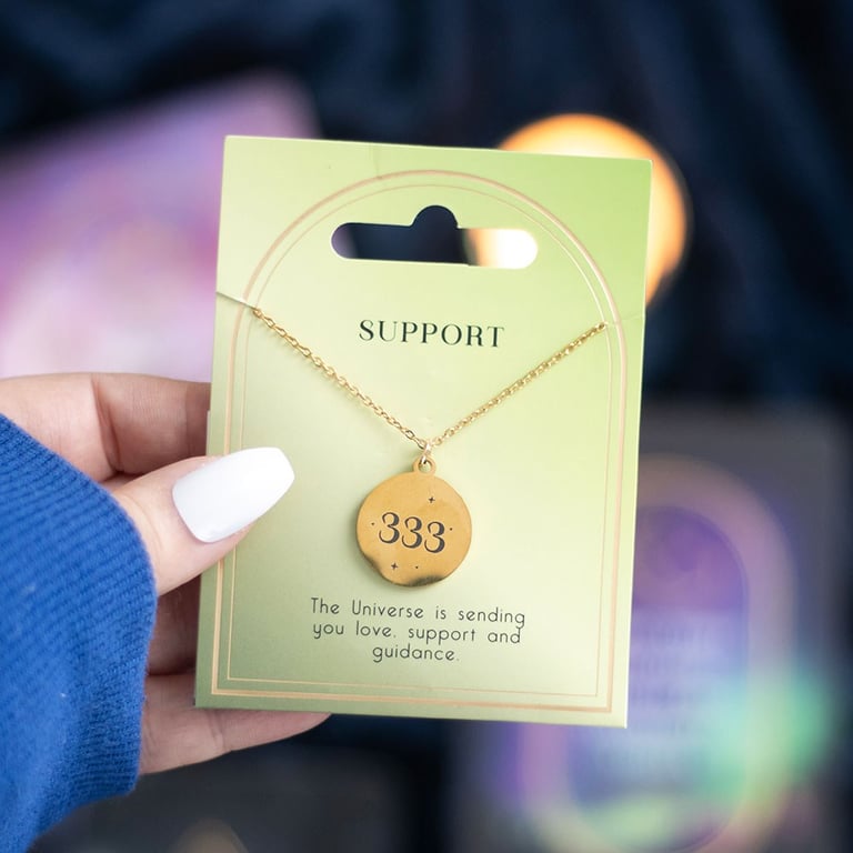 333 Angel Number Support Necklace - Attract Divine Guidance with Nickel-Free Stainless Steel