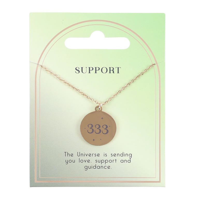 333 Angel Number Support Necklace - Attract Divine Guidance with Nickel-Free Stainless Steel