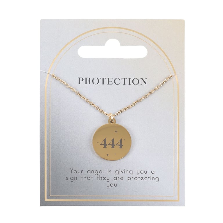 444 Angel Number Protection Stainless Steel Necklace - Spiritual Guidance and Divine Support