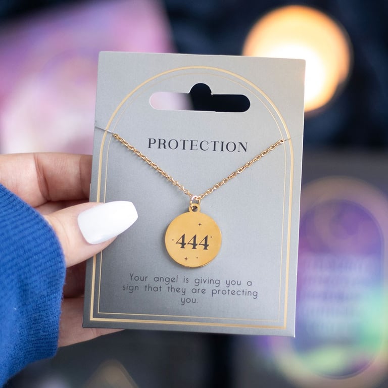 444 Angel Number Protection Stainless Steel Necklace - Spiritual Guidance and Divine Support
