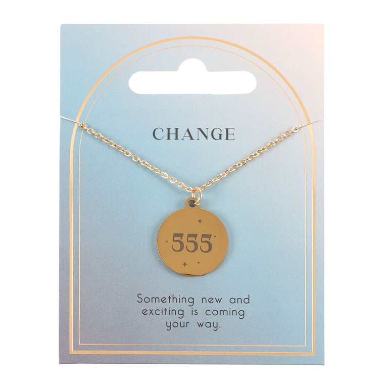 555 Angel Number Change Necklace - Spiritual Guidance and Transformation