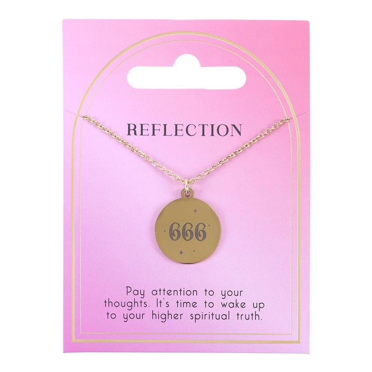 666 Angel Number Reflection Stainless Steel Spiritual Guidance Necklace