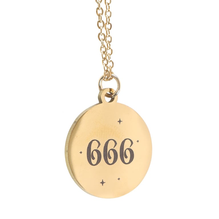666 Angel Number Reflection Stainless Steel Spiritual Guidance Necklace