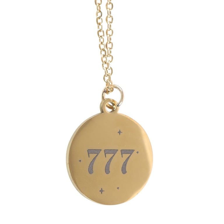777 Angel Number Luck Necklace - Nickel-Free Stainless Steel Attracts Divine Guidance and Good Fortune