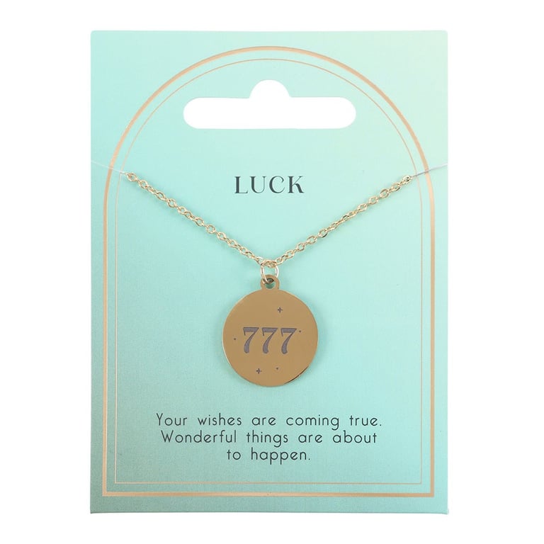 777 Angel Number Luck Necklace - Nickel-Free Stainless Steel Attracts Divine Guidance and Good Fortune
