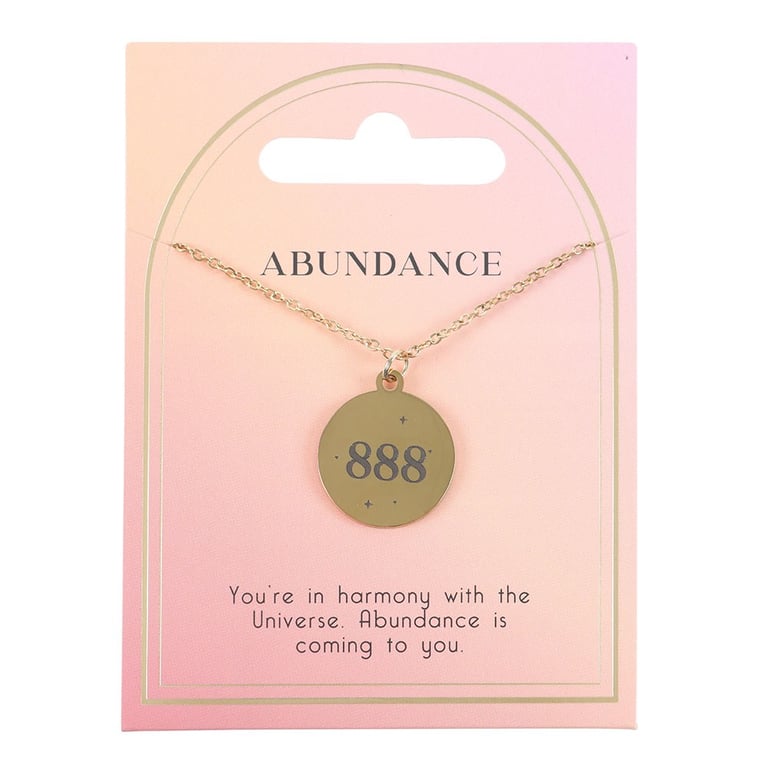 888 Angel Number Abundance Stainless Steel Necklace - Attract Spiritual Guidance and Harmony