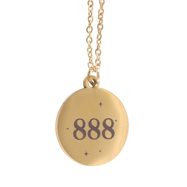 888 Angel Number Abundance Stainless Steel Necklace - Attract Spiritual Guidance and Harmony