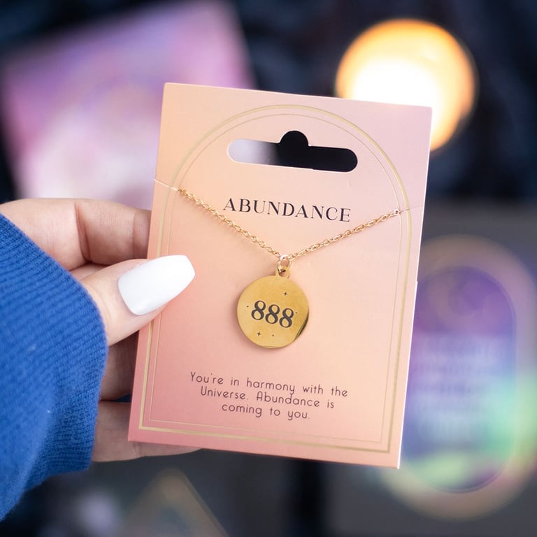 888 Angel Number Abundance Stainless Steel Necklace - Attract Spiritual Guidance and Harmony