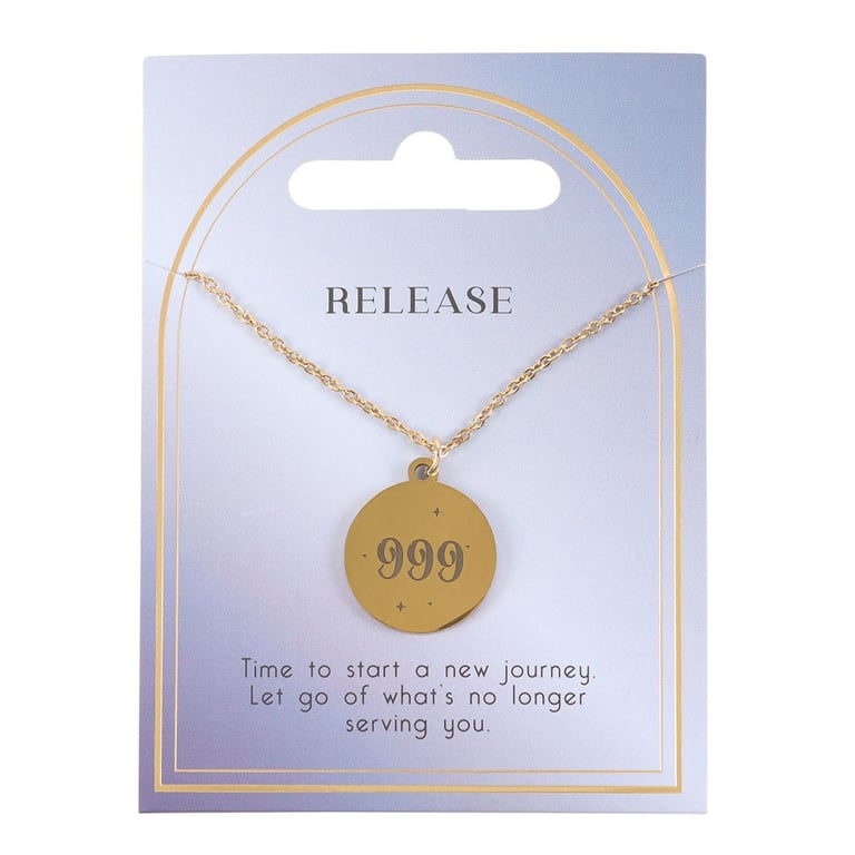 999 Angel Number Release Necklace - Spiritual Guidance and New Journey Support