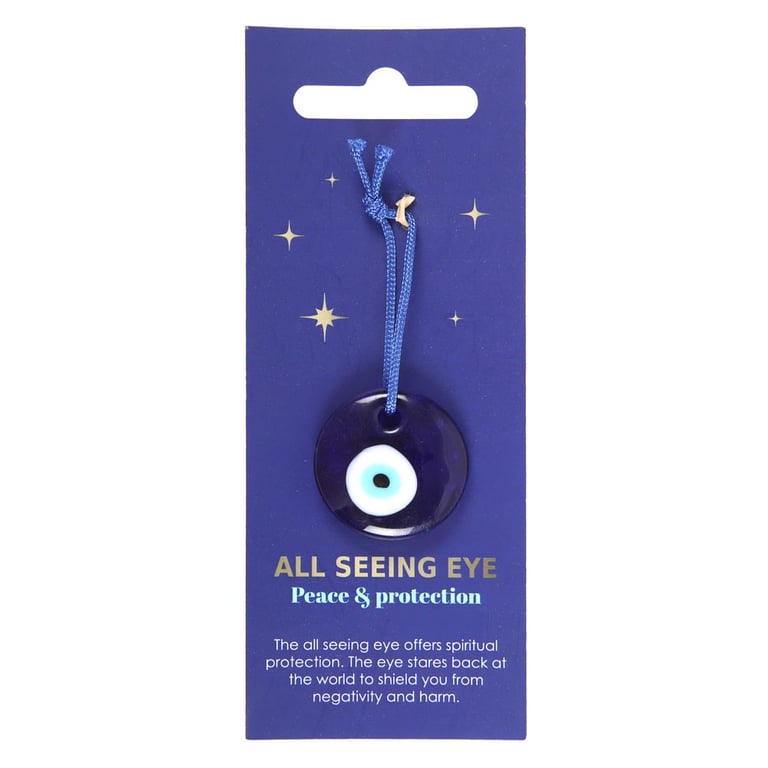 Glass All Seeing Eye Protective Charm - Ward Off Negative Energies and Deflect Evil Intentions