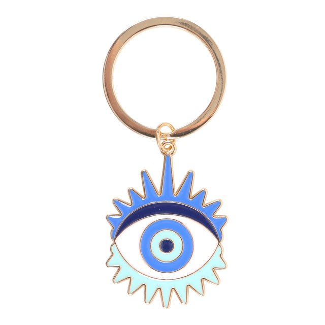 All Seeing Eye Metal Keyring - Protective Good Luck Charm and Talisman Keychain