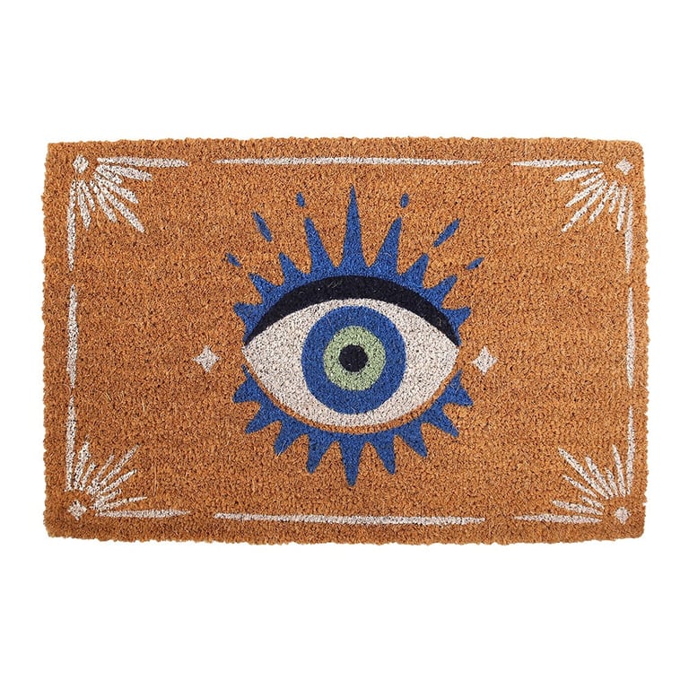 Natural All Seeing Eye Doormat - Whimsical Home Decor & Energy Repellent Mat for Front Door