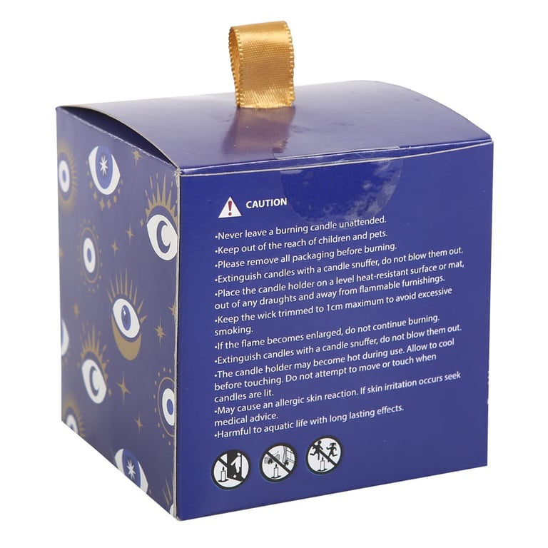 White Sage Crystal Chip All Seeing Eye Protection Candle - Spiritual Energy Shielding Home Defense