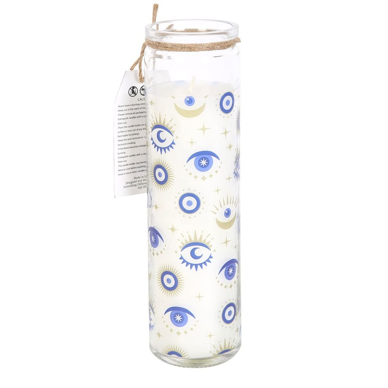 All Seeing Eye White Sage Tube Candle - 70hr Paraffin Wax Home Aromatherapy Candle for Negative Energy Warding