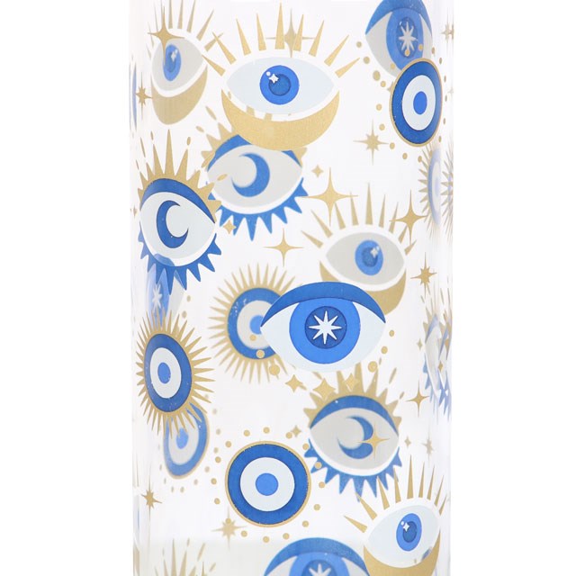 All Seeing Eye Reusable Glass Water Bottle - Good Luck Protection in a Stylish Design