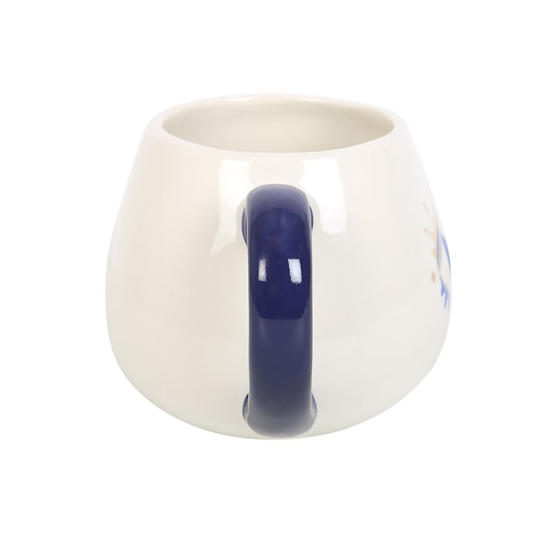 All Seeing Eye Rounded Mug with Metallic Gold Evil Eye Design - Good Luck Protection