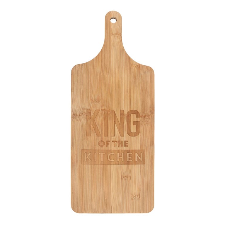 Bamboo King of the Kitchen Chopping Board & Serving Platter - Practical Gift for Home Entertaining