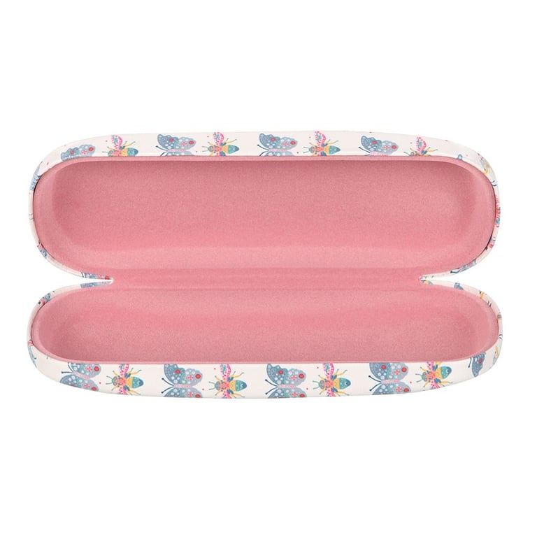 Floral Bug Print Durable Hardshell Glasses Case with Microfibre Lens Cloth