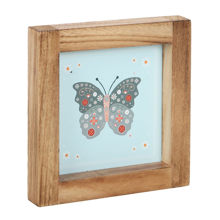 Set of 4 Floral Bug Framed Wall Art Prints - Whimsical Nursery & Kitchen Decorations