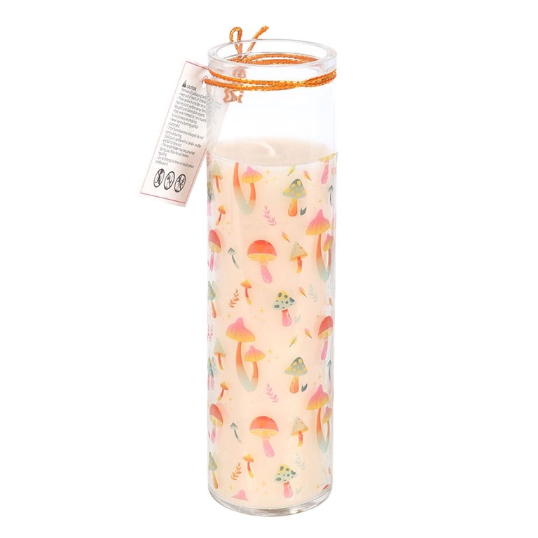 Funky Fungi Mushroom Print Candle - 70 Hour Burn Time, Trendy Home Decor