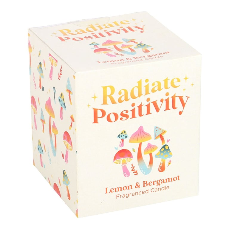 Radiate Positivity Lemon Bergamot Coloured Glass Candle - 20 Hour Burn Time, Fresh Home Fragrance for Positive Vibes