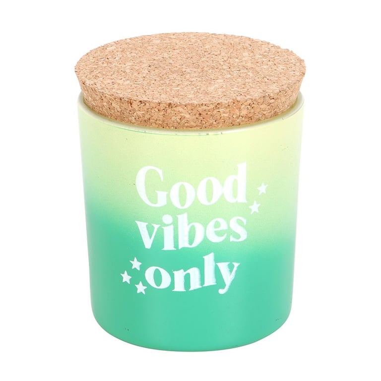 Mandarin & Bergamot Scented Candle - 20 Hour Burn Time, Positive Vibes Home Fragrance in Green Glass Pot
