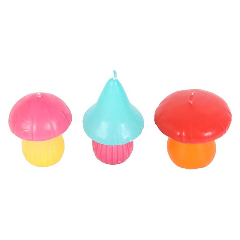 Mushroom Shaped Candle Set - Colorful Home Decor Lighting