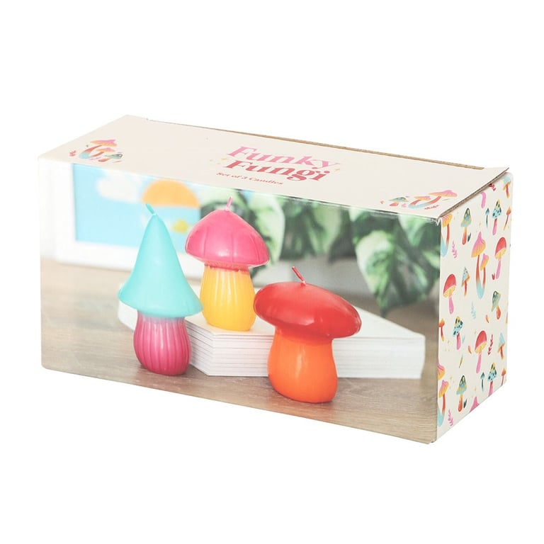 Mushroom Shaped Candle Set - Colorful Home Decor Lighting