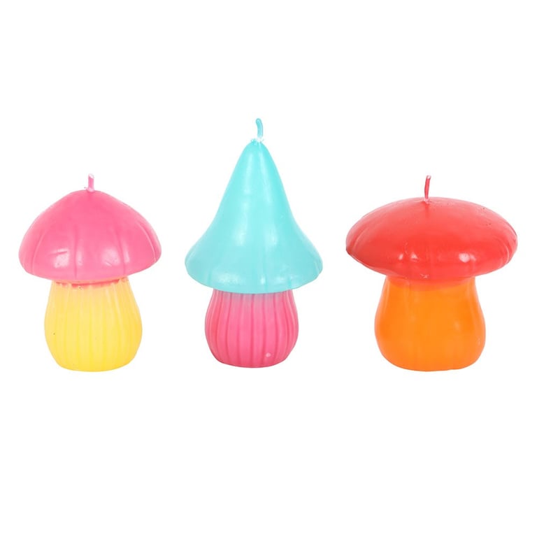 Mushroom Shaped Candle Set - Colorful Home Decor Lighting