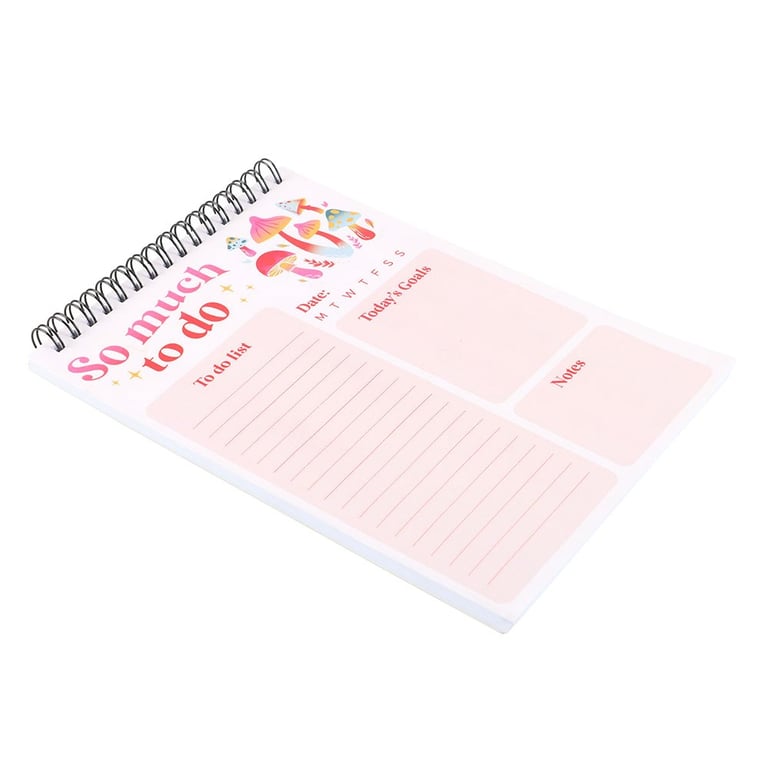 So Much To Do Mushroom List Pad - Spiral Bound Desk Organizer with 50 Printed Pages