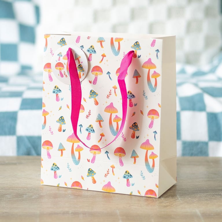 Funky Fungi 23cm Mushroom Print Gift Bag