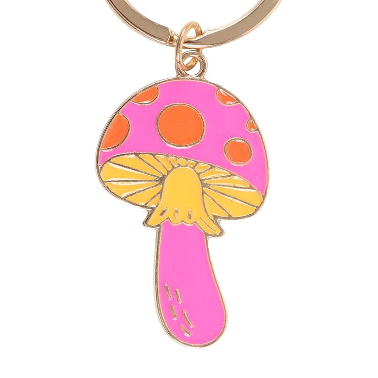 Funky Fungi Mushroom Enamel Keyring - Colorful Accessory