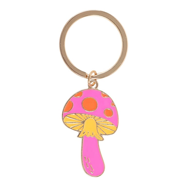 Funky Fungi Mushroom Enamel Keyring - Colorful Accessory