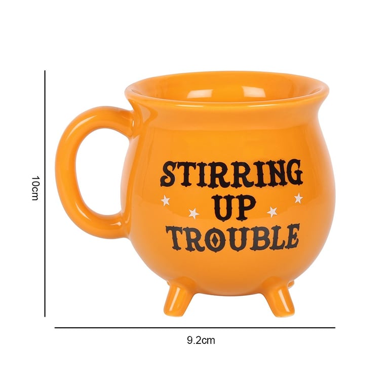 Stirring Up Trouble Orange Cauldron Mug - Mischievous Home Decor