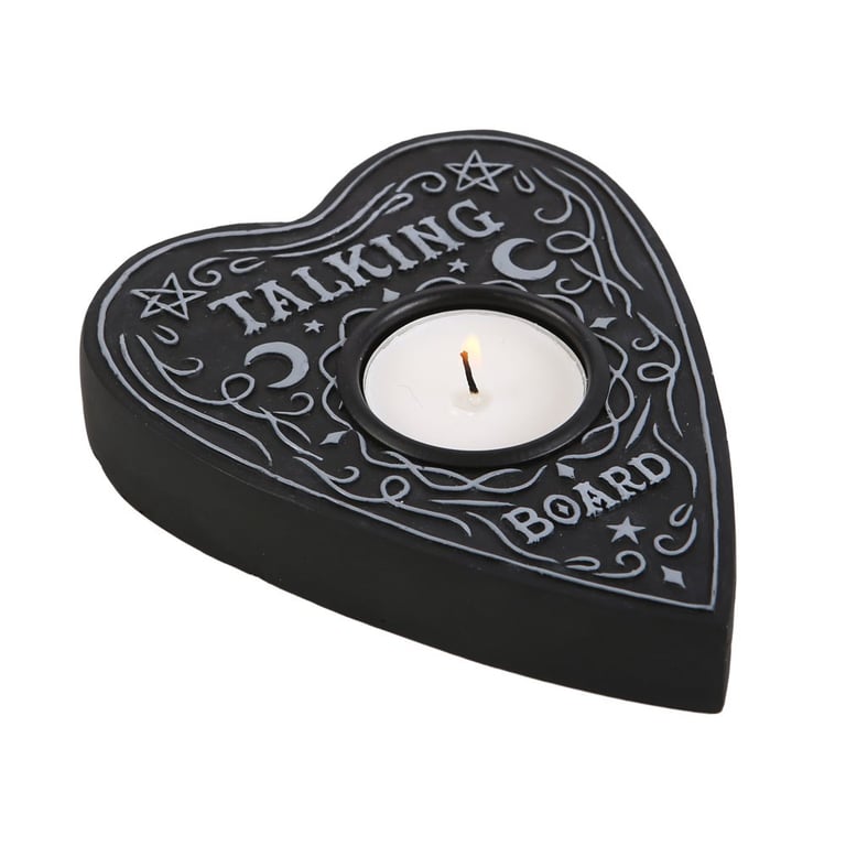 Talking Board Planchette Tealight Candle Holder - Spooky Centerpiece Decor