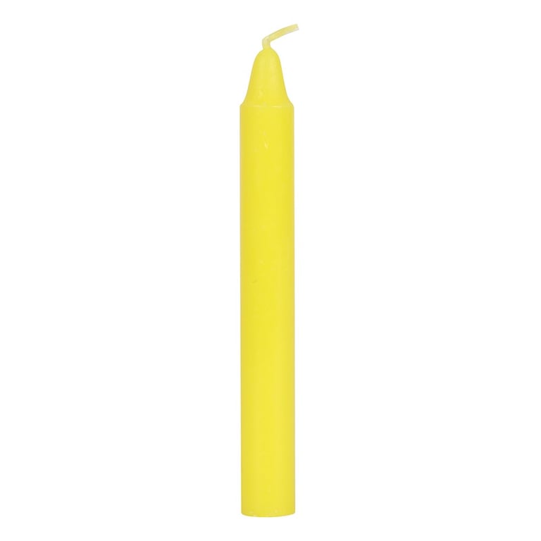 Yellow Success Spell Candles - 12 Unscented Paraffin Candles for Intuition and Focus