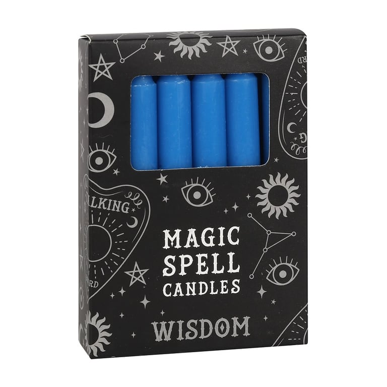Dark Blue Wisdom Spell Candles - Vegan, Unscented, 90-Minute Burn Time