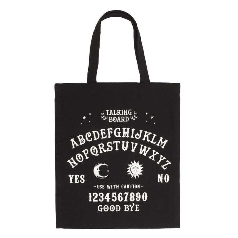 Polycotton Talking Board Tote Bag - Eco-Friendly Reusable Shopping Bag with Gothic Design
