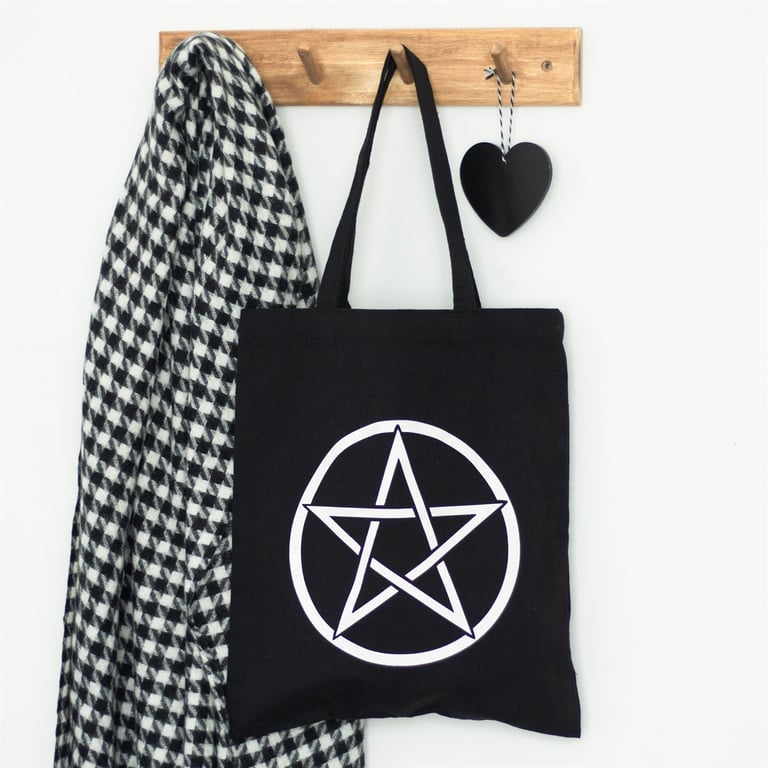 Pentagram Polycotton Tote Bag - Eco-Friendly Large Capacity Weekly Shop Bag