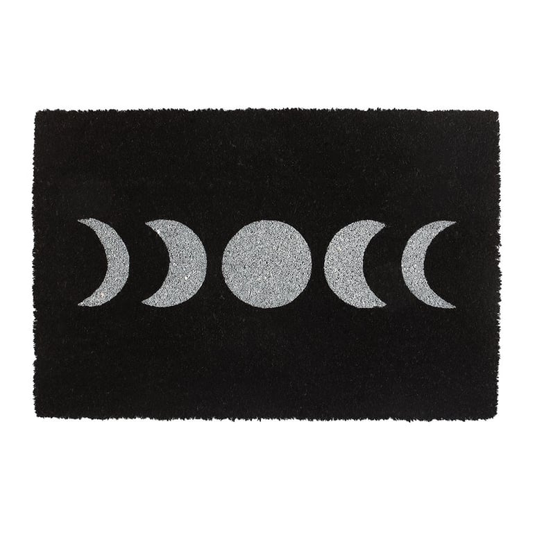 Black Moon Phase Doormat - Sheltered Outdoor Home Decor