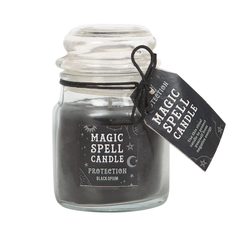 Opium Protection Spell Candle Jar - Divine Protection in a Paraffin Wax Home Decor Candle