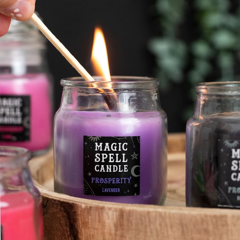 Lavender Prosperity Spell Candle Jar - Attract Success and Growth with Our Paraffin Wax Candle